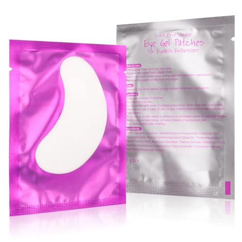 50 Paar Augenpads für Wimpernverlängerung Wimpernpads Fusselfrei Unter Augen Gel Pads Patch Hydrogel Augenklappe Einzelne Wimpern Pads Zubehör for Eyelash Extensions (lila) von FADVAN