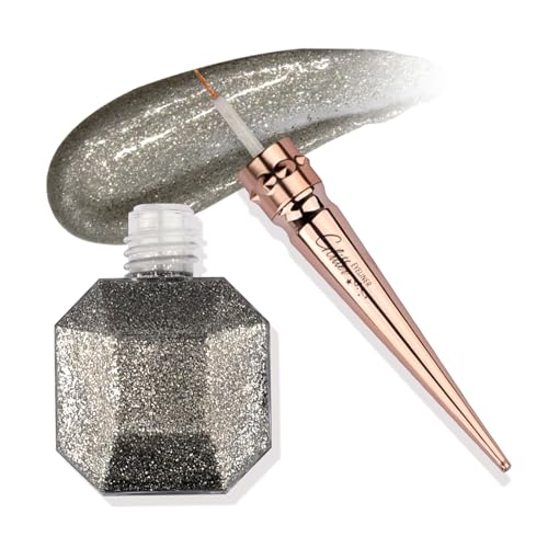 FADVAN Nr. 11 Glitter Metallic Eyeliner Schwarz, lang anhaltender, extrem feiner Glitter Metallic Eyeliner, kann als flüssiger Lidschatten verwendet werden (Schwarz) von FADVAN