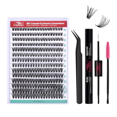 FADVAN Wimpern Extensionsset 280pcs,individuell Wimpern 50D-0.07D-Mix 8-16mm, kommt mit Wimpernkleber und -entferner, Cluster-Wimpernapplikator und Pinzettenset. FADVAN Wimpern Extensionsset 280pcs,individuell Wimpern 50D-0.07D-Mix 8-16mm, kommt mit Wimpernkleber und -entferner, Cluster-Wimpernapplikator und Pinzettenset. von FADVAN