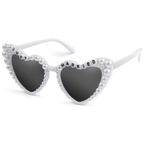 FADXIN Braut-Sonnenbrille, Just Married-Sonnenbrille für Braut, Hochzeits-Party-Dekoration, Brautgeschenk-Zubehör FADXIN Braut-Sonnenbrille, Just Married-Sonnenbrille für Braut, Hochzeits-Party-Dekoration, Brautgeschenk-Zubehör von FADXIN