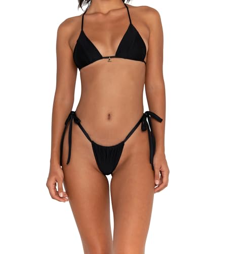 FAE House - Honey Bikinioberteil - Nero - Luxuriöses Damen-Bikinioberteil - Klassisches Schwarz - 100 % nachhaltige Stoffe - Kaltes Handwaschen - Goldene Charme-Verzierung - Größe M von FAE