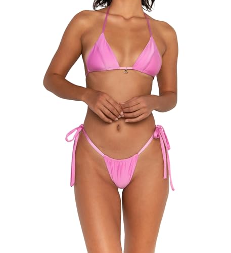 FAE House - Honey Bikini Top - Cosmic - Luxuriöses Damen-Bikinioberteil - Rosa - 100 % nachhaltige Stoffe - Kaltes Handwaschen - Goldene Charme-Detail - Größe S von FAE