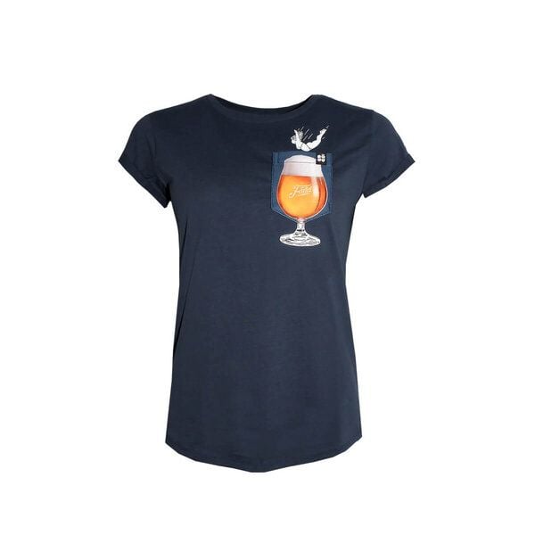 Damen T-Shirt Rundhals aus Bio-Baumwolle "Bier BT" Blau von Fädd von FÄDD