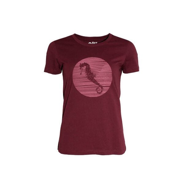 Damen T-Shirt Rundhals aus Bio-Baumwolle "Hippocampus" Rot von Fädd von FÄDD