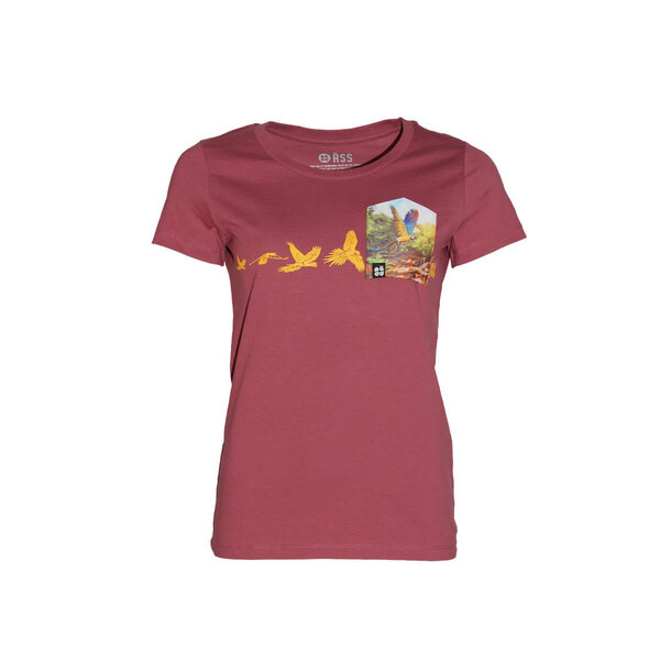 Damen T-Shirt Rundhals aus Bio-Baumwolle "Papafly BT" Rot von Fädd von FÄDD