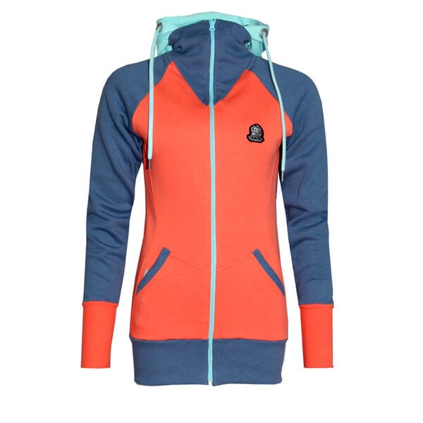 FÄDD Damen Sweatjacke aus Bio-Baumwolle "Troijer Z Heimat" Orange Blau von FÄDD