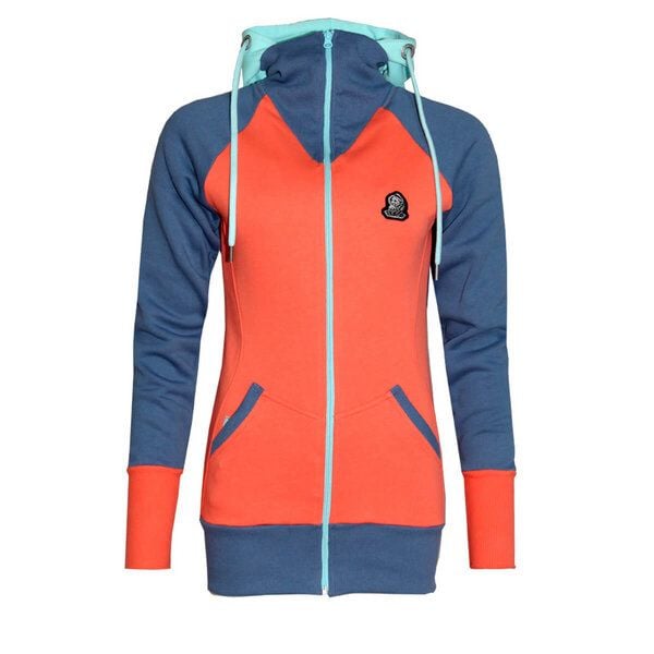 FÄDD Damen Sweatjacke aus Bio-Baumwolle "Troijer Z Heimat" Orange Blau von FÄDD