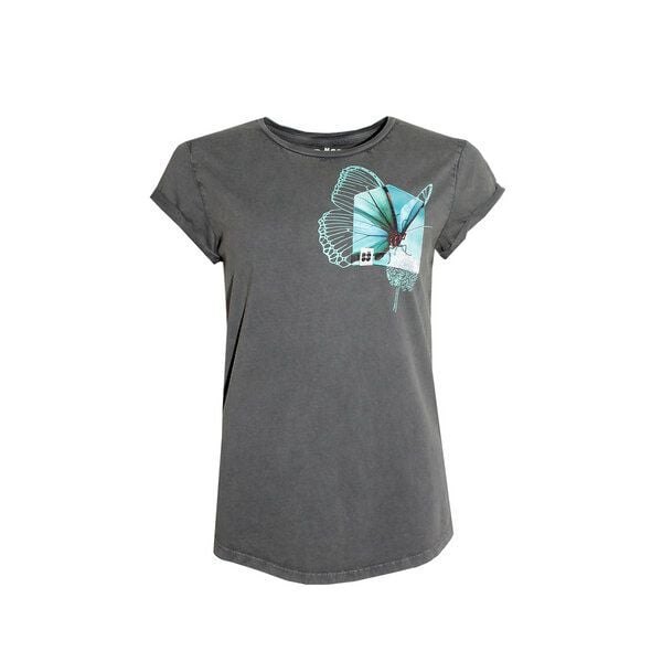 FÄDD Damen T-Shirt Rundhals aus Bio-Baumwolle "Butterfliege BT" Grau von FÄDD