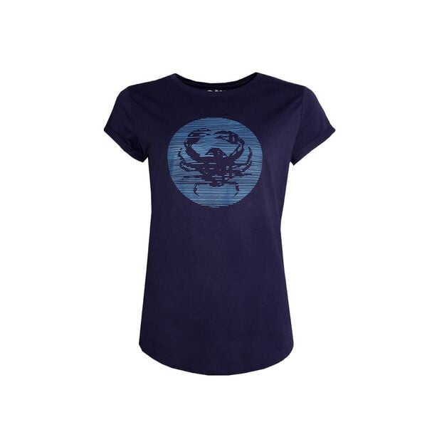 FÄDD Damen T-Shirt Rundhals aus Bio-Baumwolle "Crustacea" Navy Blau von FÄDD