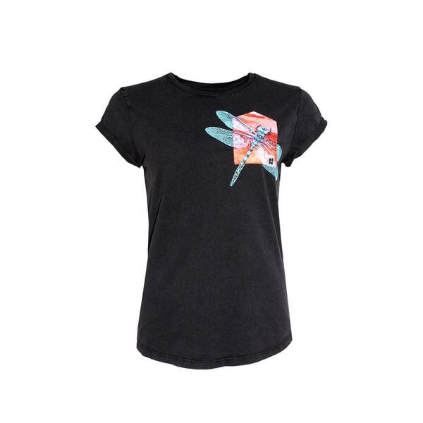 FÄDD Damen T-Shirt Rundhals aus Bio-Baumwolle "Drachenfliege BT" Schwarz von FÄDD