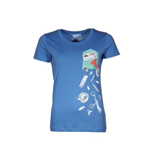 FÄDD Damen T-Shirt Rundhals aus Bio-Baumwolle "Pflegestufe Rot BT" Blau von FÄDD