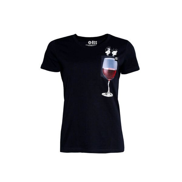 FÄDD Damen T-Shirt Rundhals aus Bio-Baumwolle "Rotwein BT" Navy Schwarz von FÄDD