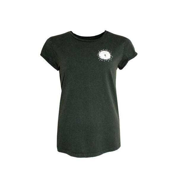 FÄDD Damen T-Shirt Rundhals aus Bio-Baumwolle Vau PäP Print änd Pätsch Grün von FÄDD