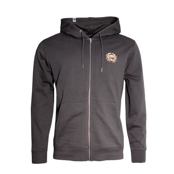 FÄDD Herren Sweatjacke Bio-Baumwolle "Kräbbs PäP Print änd Pätsch" Grau von FÄDD