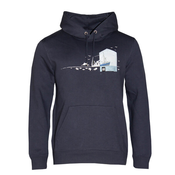 FÄDD Herren Sweatshirt Hoodie Bio-Baumwolle "Fischernteboot BT" Dunkelgrau von FÄDD