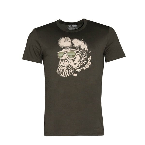 FÄDD Herren T-Shirt Rundhals Bio-Baumwolle "Überlebens Hipster Hans" Khaki von FÄDD