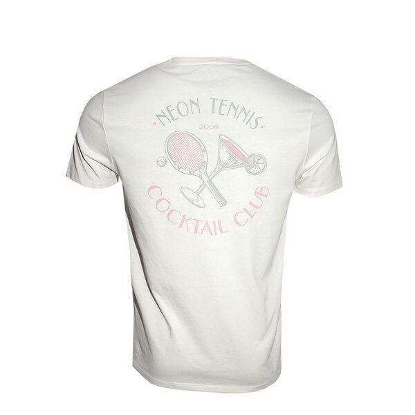 FÄDD Herren T-Shirt Rundhals aus Bio-Baumwolle Neon Tennis Club Creme Weiß von FÄDD