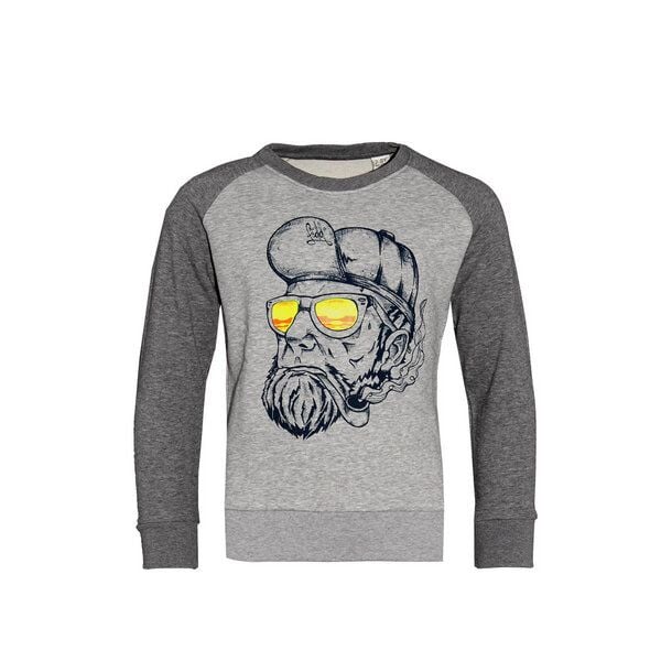 Kinder Sweatshirt Pullover Biobaumwolle "Hippster Hans" Grau von Fädd von FÄDD