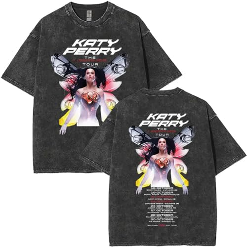 Katy Tour Perry T Shirt Damen Vintage Baumwolle Kurzarm Sweatshirt Modisches Und Lässiges Hip Hop Sweatshirt Für Herren Sommer Übergröße-Black&E||m Katy Tour Perry T Shirt Damen Vintage Baumwolle Kurzarm Sweatshirt Modisches Und Lässiges Hip Hop Sweatshirt Für Herren Sommer Übergröße-Black&E||m von FAEWARE