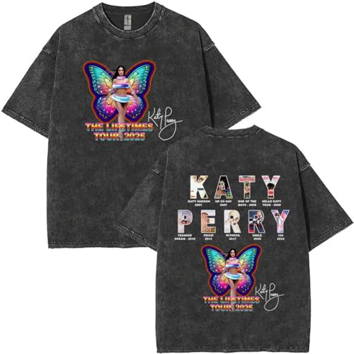 Katy Tour Perry T Shirt Damen Vintage Baumwolle Kurzarm Sweatshirt Modisches Und Lässiges Hip Hop Sweatshirt Für Herren Sommer Übergröße-Black&I||x_s Katy Tour Perry T Shirt Damen Vintage Baumwolle Kurzarm Sweatshirt Modisches Und Lässiges Hip Hop Sweatshirt Für Herren Sommer Übergröße-Black&I||x_s von FAEWARE