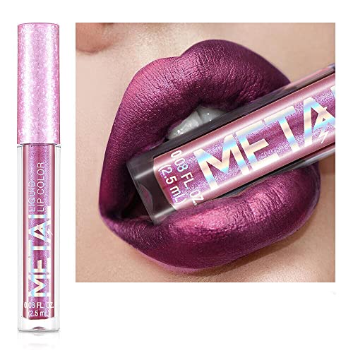 Metallischer flüssiger Lippenstift Lippenfarbe Non Stick Cup Matte Lip Glaze Farbe Makeup, Perlen-Schönheits-Makeup von FAFOUR