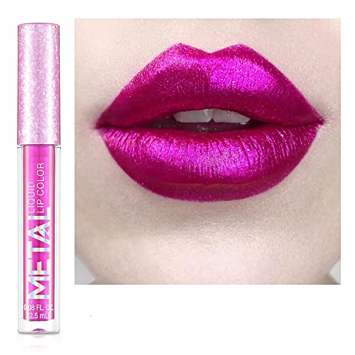 Metallischer flüssiger Lippenstift Lippenfarbe Non Stick Cup Matte Lip Glaze Farbe Makeup, Perlen-Schönheits-Makeup von FAFOUR