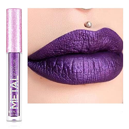 Metallischer flüssiger Lippenstift Lippenfarbe Non Stick Cup Matte Lip Glaze Farbe Makeup, Perlen-Schönheits-Makeup von FAFOUR