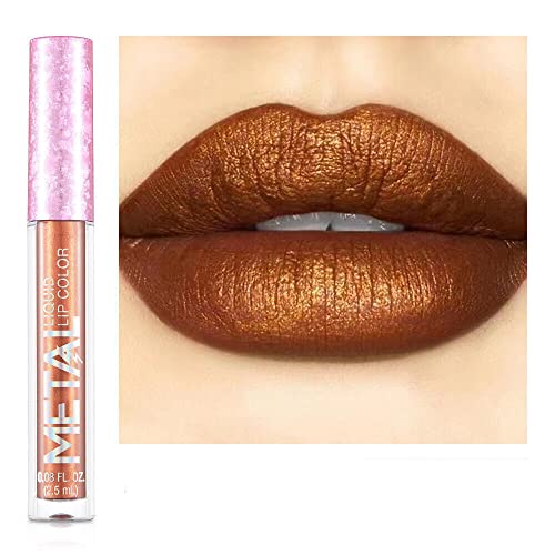 Metallischer flüssiger Lippenstift Lippenfarbe Non Stick Cup Matte Lip Glaze Farbe Makeup, Perlen-Schönheits-Makeup von FAFOUR