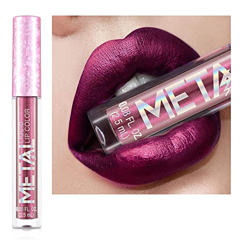 Metallischer flüssiger Lippenstift Lippenfarbe Non Stick Cup Matte Lip Glaze Farbe Makeup, Perlen-Schönheits-Makeup von FAFOUR