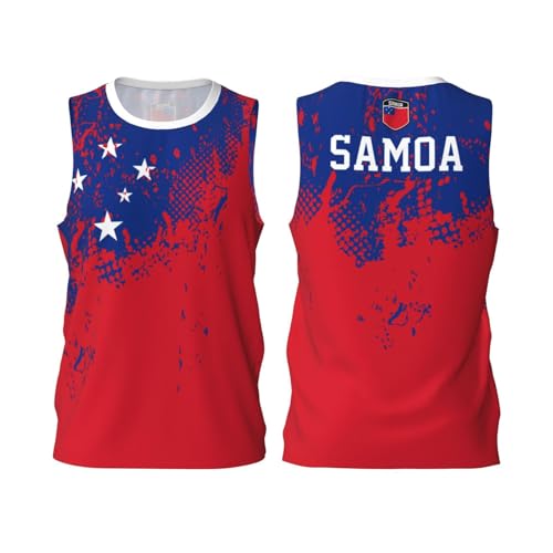 Samoa Flag Grain Basketball Jersey Shirt Team Up Sports 3D Full Print Design Trikots, Schwarz , 3XL von FAGIUCHI