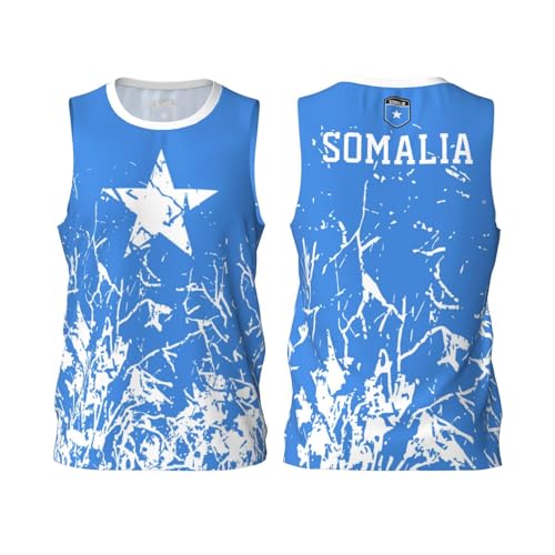 Somalia Flag Grain Basketball Jersey Shirt Team Up Sport 3D Full Print Design Trikots, Schwarz , M von FAGIUCHI