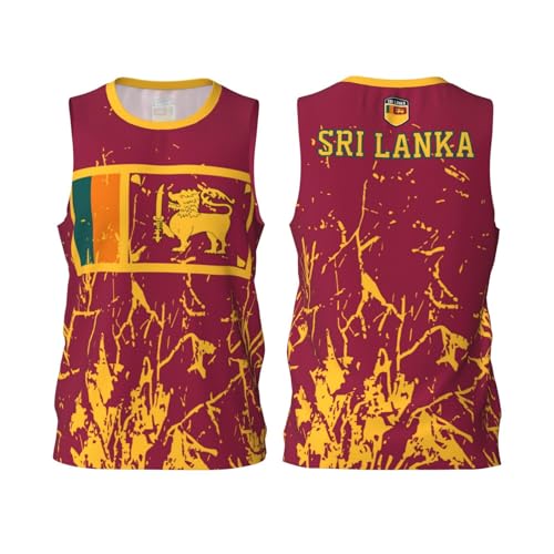 Sri Lanka Flag 3 Basketball Trikot Shirt Team Up Sport 3D Full Print Design Trikots, Schwarz , M von FAGIUCHI