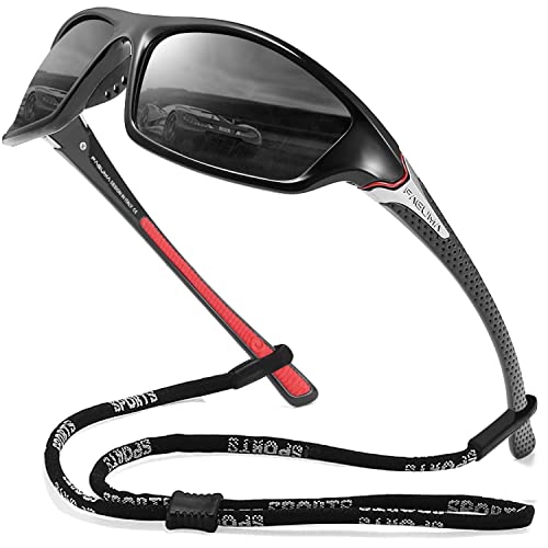 FAGUMA Polarisierte Sport-Sonnenbrille für Herren, Radfahren, Fahren, Angeln, UV400-Schutz, Schwarzer Rahmen/graue Gläser FAGUMA Polarisierte Sport-Sonnenbrille für Herren, Radfahren, Fahren, Angeln, UV400-Schutz, Schwarzer Rahmen/graue Gläser von FAGUMA