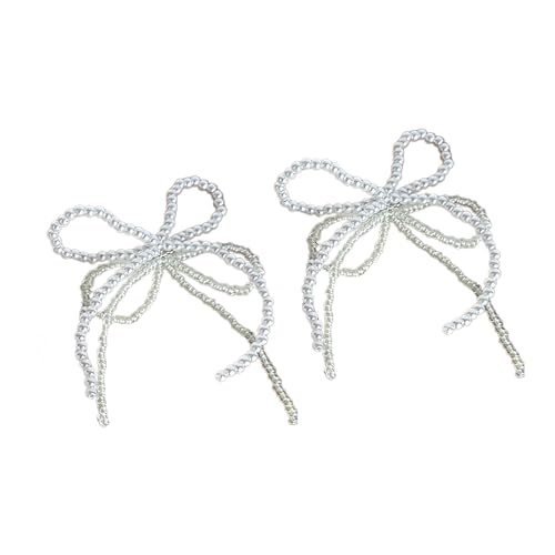 Faja Fashion Bowknot Schuhe Schnalle Anhänger Schlüsselanhänger mit Perlen Schuhe Haarschmuck Schuhe Dekoration, 小さな真珠 von FAHIA(ファヒア)