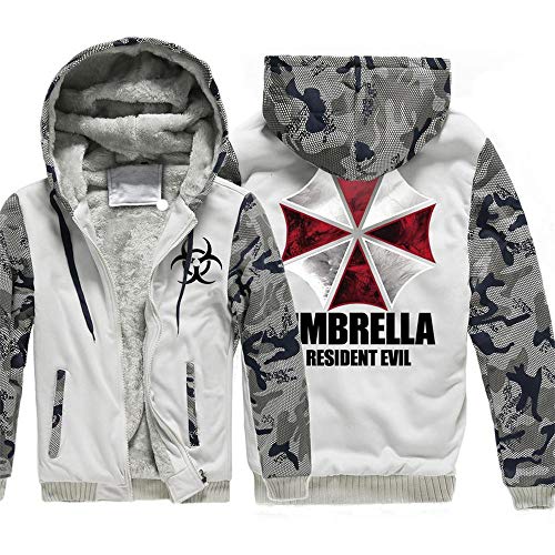 FAIBOO Herren Hoodie Regenschirm Resident Evil Print Sportswear Stitching Langarm Winter Cardigan Kapuze Dickes Warm Sweatshirt Teen Geschenk C-5XL von FAIBOO