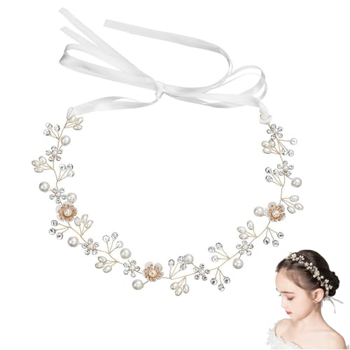 FAINCA Haarschmuck Kommunion Mädchen Verstellbar Blumenkranz Haare Kinder Blumen Erstkommunion Haarschmuck Mädchen Bride Haarreif für Feste Kommunionen Reisen Partys Hochzeiten von FAINCA