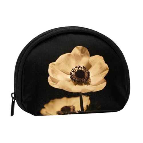 Blooming Flowers Black Printed Portable Full Width Printed Coin Purse is Convenient for Daily Use, Blühende Blumen schwarz, Einheitsgröße, Münzbeutel von FAIRAH