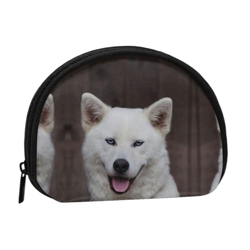 Blue Eyed White Husky bedruckte tragbare volle Breite bedruckte Münzbörse ist praktisch für den täglichen Gebrauch, Blue Eyed White Husky, Einheitsgröße, Münzbeutel von FAIRAH