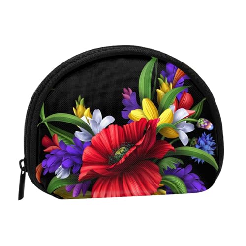 Dream Colorful Printed Portable Full Width Printed Coin Purse is Convenient for Daily Use, Bunte Frühlings-Frosch-Blume, Einheitsgröße, Münzbeutel von FAIRAH