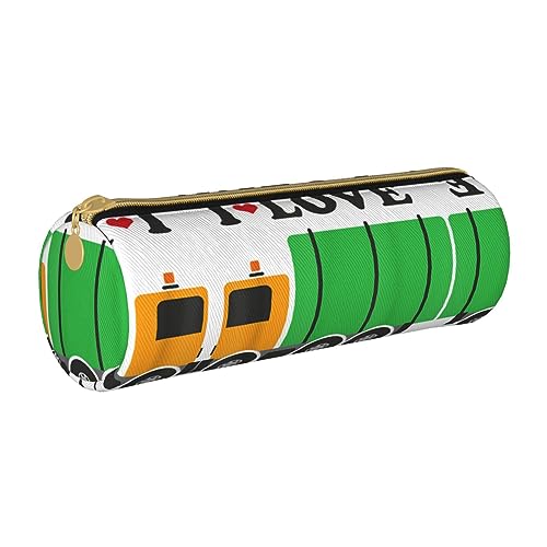 FAIRAH Art Guitar Pattern Printed Leather Cylinder Pencil Storage Bag, Suitable for Daily Use, I Love Garbage Trucks, Einheitsgröße, Münzbeutel von FAIRAH