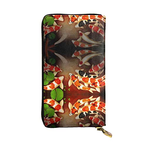 FAIRAH Beauty Fish Printed Leather Wallet, Zippered Credit Card Holder Unisex Version von FAIRAH