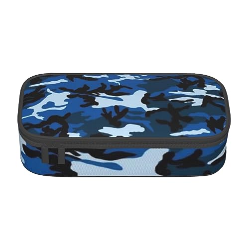 FAIRAH Dampfzug gedruckt tragbare große Kapazität Fach Schreibwaren Stift Tasche, geeignet für Schule oder Büro Schreibwaren, Blue Camo2, Einheitsgröße, Make-up-Tasche von FAIRAH