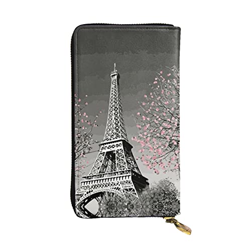 FAIRAH Paris Eiffel Tower Printed Leather Wallet, Zippered Credit Card Holder Unisex Version von FAIRAH