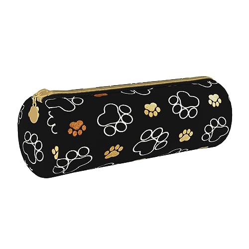 FAIRAH Twister Bleistift-Aufbewahrungstasche aus Leder, gepunktet, für den täglichen Gebrauch geeignet, Hundepfotenmotiv, Einheitsgröße, Münzbeutel von FAIRAH