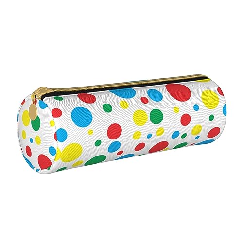 FAIRAH Twister Bleistift-Aufbewahrungstasche aus Leder, gepunktet, für den täglichen Gebrauch geeignet, Twister Polka Dots, Einheitsgröße, Münzbeutel von FAIRAH