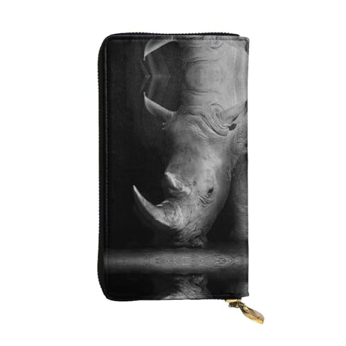 FAIRAH White Wild Animal Printed Leather Wallet, Zippered Credit Card Holder Unisex Version von FAIRAH