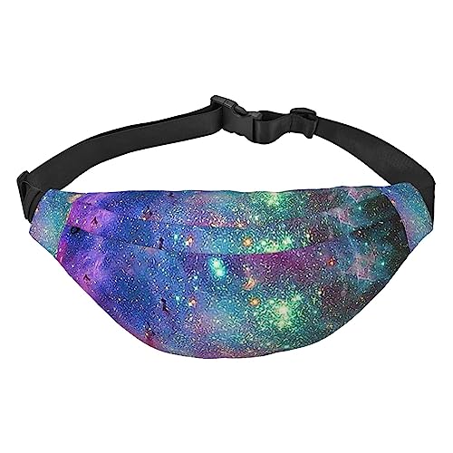 Gürteltasche mit Kunst-Glitzer-Druck, stilvolle und funktionale Hüfttasche, Rotgold, Farbiges Galaxy, Einheitsgröße von FAIRAH