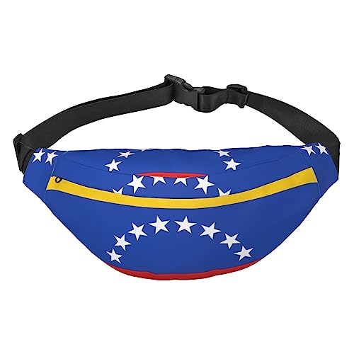 Gürteltasche mit Kunst-Glitzer-Druck, stilvolle und funktionale Hüfttasche, Rotgold, Flagge Venezuela, Einheitsgröße von FAIRAH