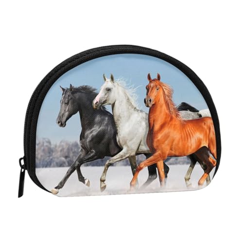 Pretty Horses bedruckte tragbare Geldbörse in voller Breite ist praktisch für den täglichen Gebrauch, Hübsche Pferde, Einheitsgröße, Münzbeutel von FAIRAH