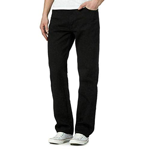 FAIRY TRENDZ LTD Authentics Herren Jeans Regular Fit Straight Leg Regular Fit Regular Fit Classic Heavy Duty Denim Jeans - Schwarz - 30W x 29L von FAIRY TRENDZ LTD